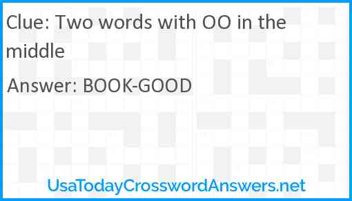 Two words with OO in the middle Answer