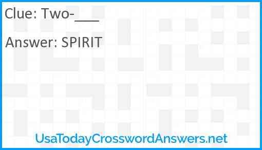'Two ____ --> Answer