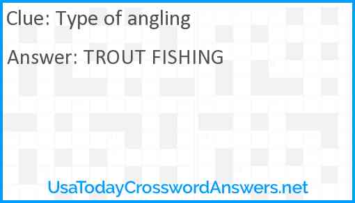 Type of angling Answer