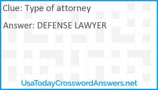 Type of attorney Answer