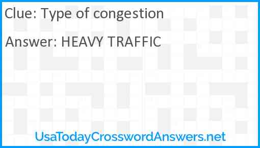 Type of congestion Answer