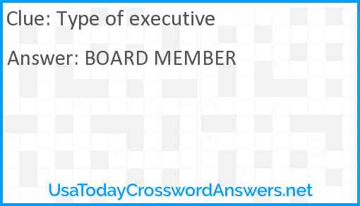 Type of executive Answer