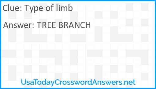 Type of limb Answer