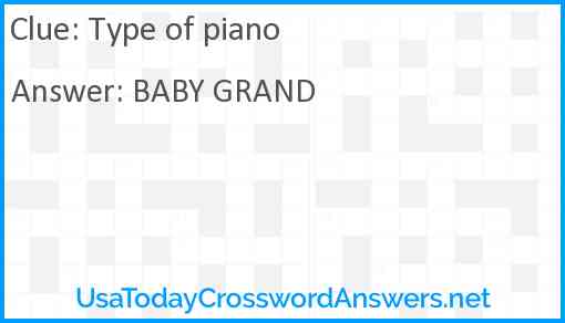 Type of piano Answer