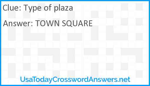 Type of plaza Answer