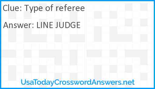 Type of referee Answer