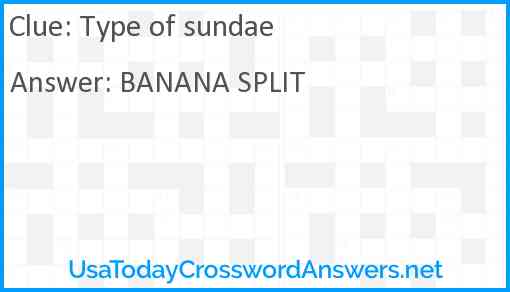 Type of sundae Answer