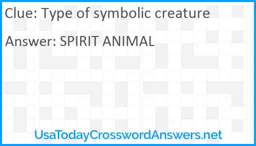 Type of symbolic creature Answer