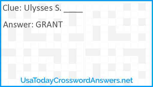 Ulysses S. ____ Answer