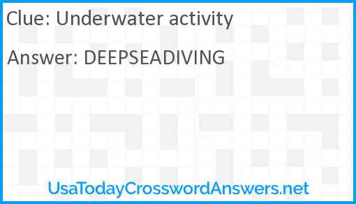 Underwater activity Answer