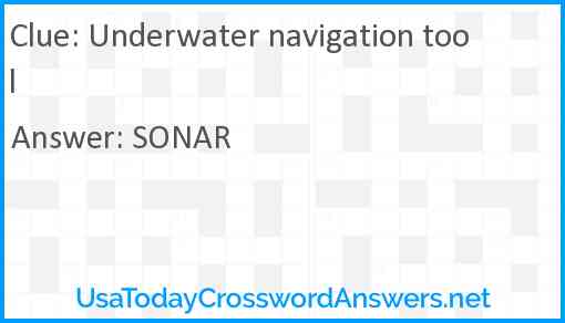 Underwater navigation tool Answer