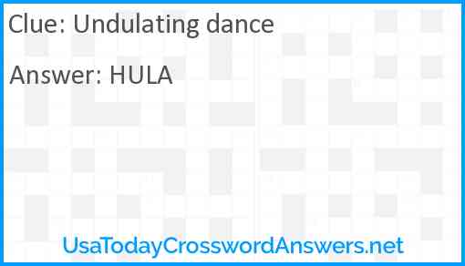 Undulating dance Answer