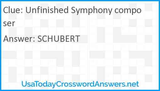 Unfinished Symphony composer Answer