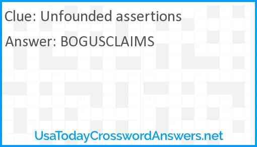 Unfounded assertions Answer