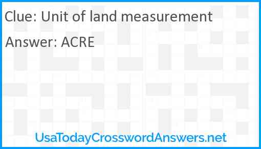 Unit of land measurement Answer