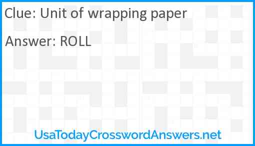 Unit of wrapping paper Answer