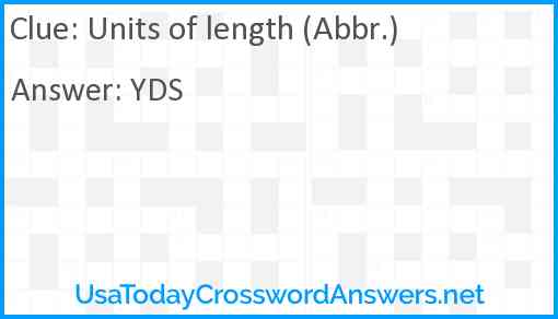 Units of length (Abbr.) Answer