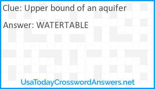 Upper bound of an aquifer Answer