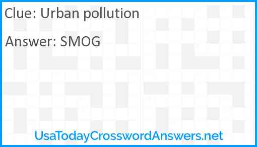 Urban pollution Answer