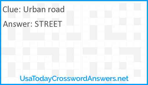 Urban road Answer