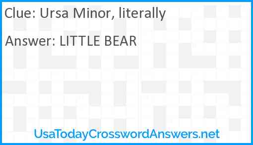Ursa Minor, literally Answer