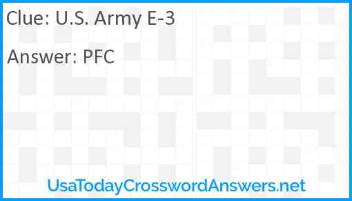 U.S. Army E-3 Answer