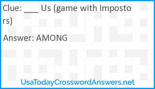 ___ Us (game with Impostors) Answer