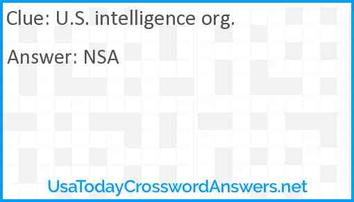 U.S. intelligence org. Answer