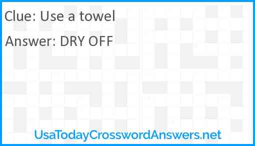 Use a towel Answer