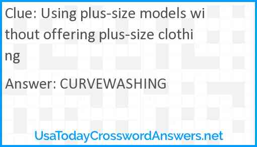 Using plus-size models without offering plus-size clothing Answer