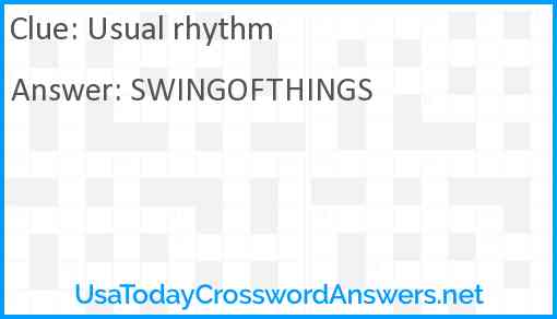 Usual rhythm Answer