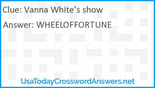 Vanna White's show Answer
