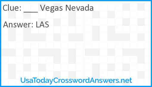 ___ Vegas Nevada Answer