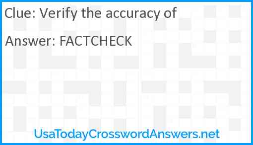 Verify the accuracy of Answer