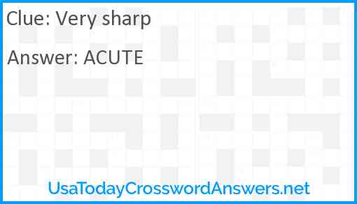 Very sharp Answer