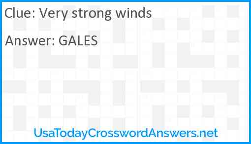 Very strong winds Answer