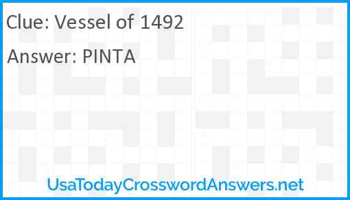 Vessel of 1492 Answer
