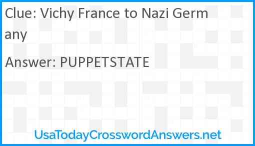 Vichy France to Nazi Germany Answer