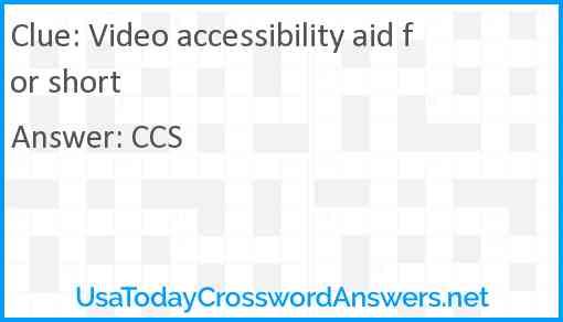 Video accessibility aid for short Answer