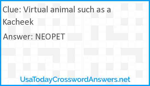 Virtual animal such as a Kacheek Answer