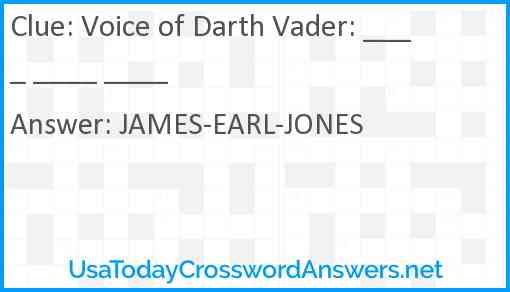 Voice of Darth Vader: ____ ____ ____ Answer