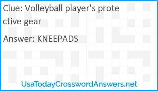 Volleyball player's protective gear Answer