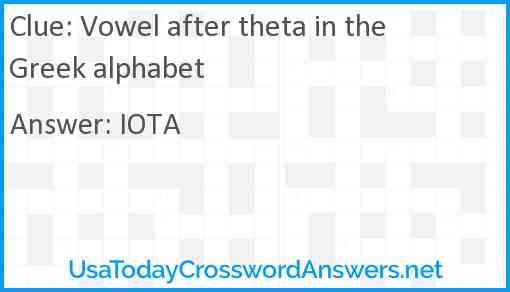 Vowel after theta in the Greek alphabet Answer