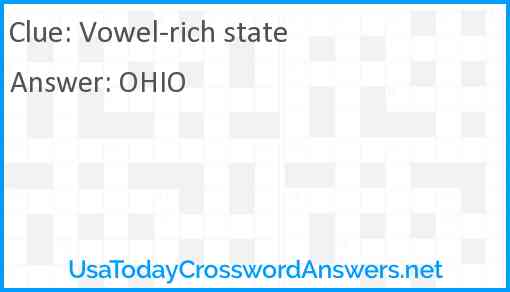 Vowel-rich state Answer