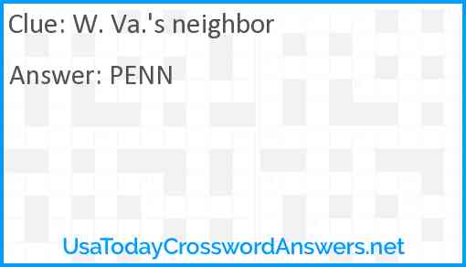 W. Va.'s neighbor Answer