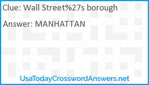 Wall Street%27s borough Answer