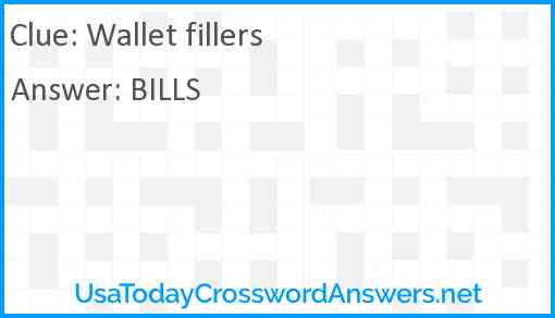 Wallet fillers Answer