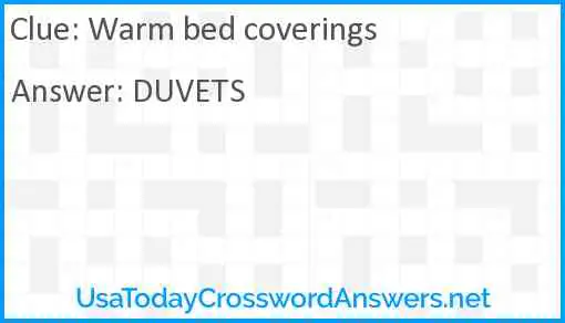 Warm bed coverings Answer