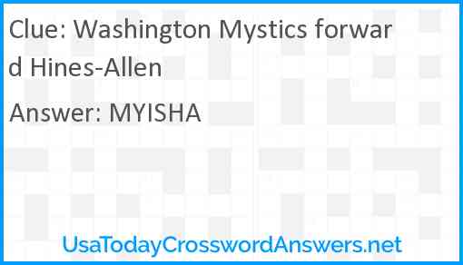 Washington Mystics forward Hines-Allen Answer
