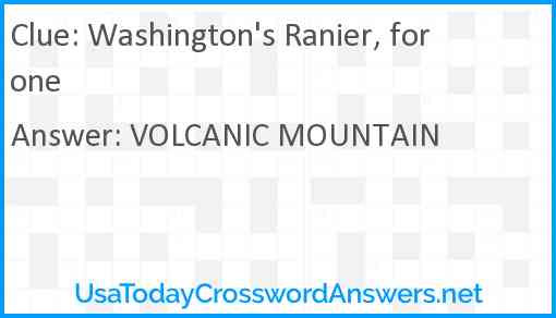 Washington's Ranier, for one Answer